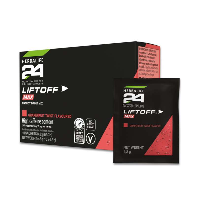 H24 LiftOff Max Grapefruit Twist Flavoured 4.2g x 10 packets per carton Home / Sports Nutrition / H24 LiftOff Max Grapefruit Twist Flavoured 4.2g x 10 packets per carton